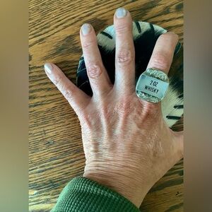 Sterling, “2 oz Whisky” Ring, size 11